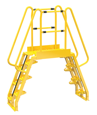 Alternating 7 Step Cross-Over Ladder w/ 68 Degree Step Angle & 32